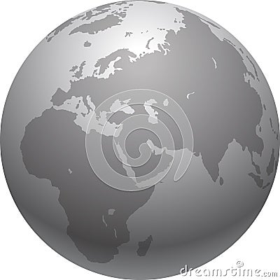 Black and White Globe Vector Illustration