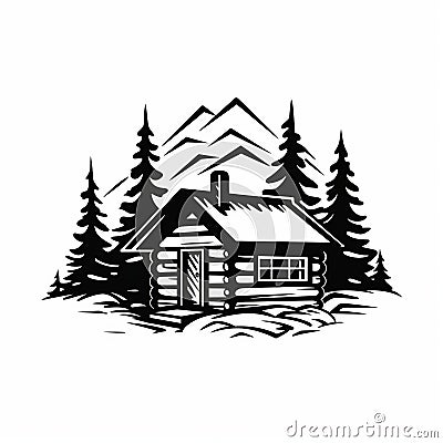 Simple Cabin Vector Graphic - Free Download Cartoon Illustration