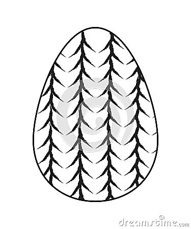 Black and white graphics of a flat egg with a rope Stock Photo