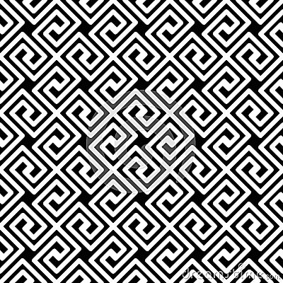 Greek Key Diagonal Seamless Pattern Stock Photo