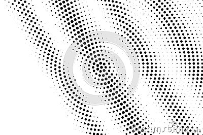 Black on white grungy halftone texture. Diagonal dotwork gradient. Distressed dotted vector background Stock Photo