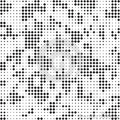 Retro Black And White Halftone Square Dots Mess Concept Background Pattern Texture Vector Illustration