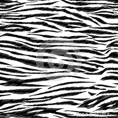 Black and white Hand drawn artistic abstract animal skinseamless pattern print tiger,zebra skin,design for fashion fabric Vector Illustration