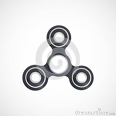 Black And White Hand Spinner Emblem with White Background Vector Illustration