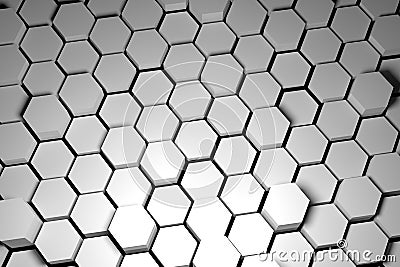 Black and white hexagon tile Stock Photo