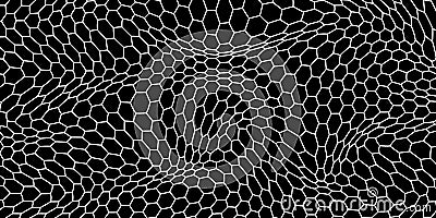 Black and white honey hexagonal cells background Vector Illustration