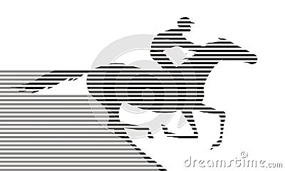 Black on white horserace. Vector Illustration