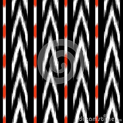 Black and white ikat Seamless Pattern Design for Fabric Stock Photo