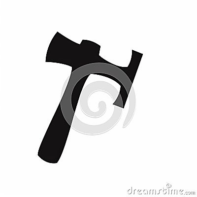 Black Hammer Silhouette Icon - Symbolic Juxtaposition In 2d Game Art Stock Photo