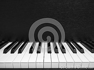 Black and white image of piano press key. Stock Photo