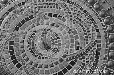 Black and white image of Thai definition and mosaic pattern Stock Photo