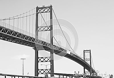 Vincent Thomas Bridge on State Route 47 linking San Pedro with Terminal Island. Editorial Stock Photo