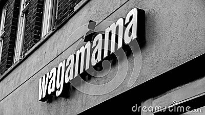 Black and White Image Wagamama Asian Restaurant Logo Or Branding With No People Editorial Stock Photo