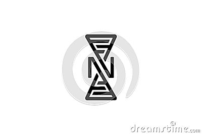 black white initial letter z n s infinity logo Vector Illustration