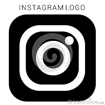 Instagram logo with vector Ai file. Squared Black & white. Editorial Stock Photo