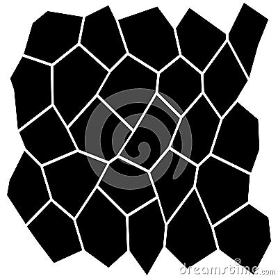 Black and White Irregular Grid Vector Illustration