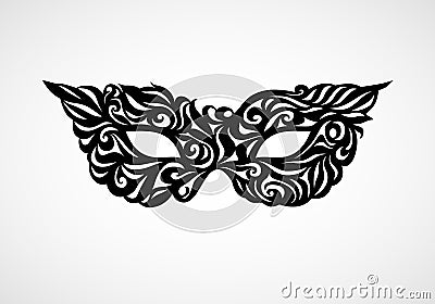 Black and white isolated masquerade mask Vector Illustration