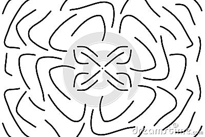 Black and white labyrinth pattern with curved maze lines Stock Photo