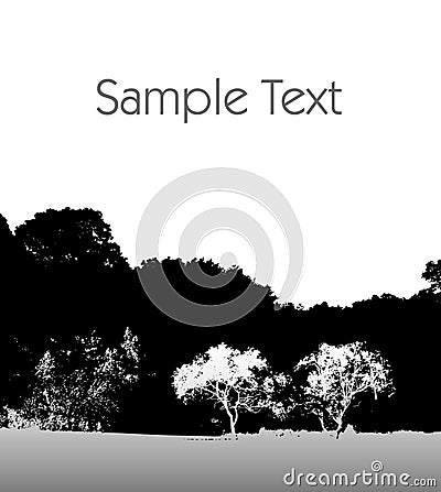 Black and white landscape Vector Illustration