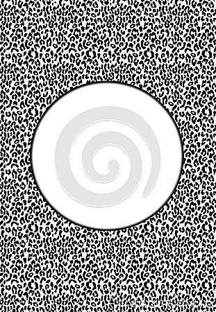 Black and White Leopard Skin Patterned Frame. Copy space Stock Photo