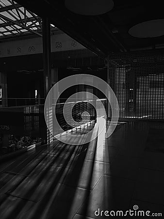 Black and white, lights and shadows, perspective Stock Photo
