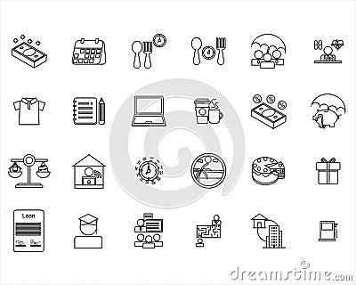 Black and white employee benefits icon Vector Illustration