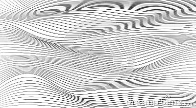 Black and white line pattern. soft background. Wave energy geometric design. Vector illustration Cartoon Illustration