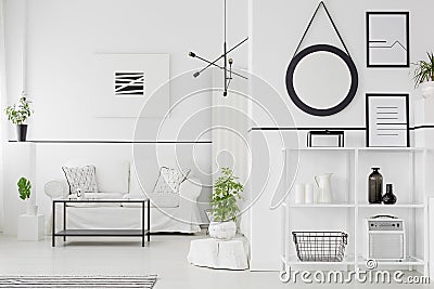 Black and white living room Stock Photo
