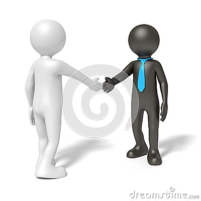 Black and white man shaking hands Stock Photo