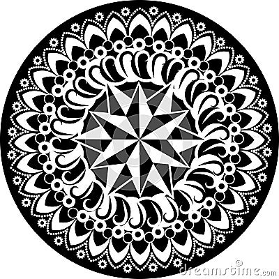 Black and white mandala Vector Illustration