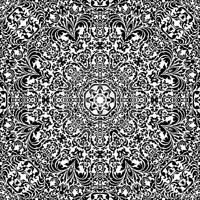 Black and white mandala pattern Stock Photo