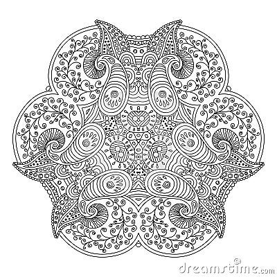 Black and white mandala. Vector Illustration