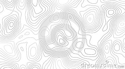 Black and white map pattern with abstract topographical contour line. Topography map art drawing Vector Illustration