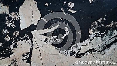 Black and white marble slab with streaks for facing, landscape, interior. Stock Photo