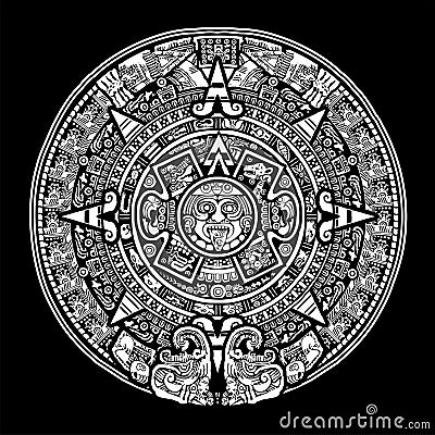 Aztec Mayan sun and calendar design Vector Illustration