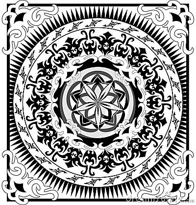 Black and white medallion Stock Photo