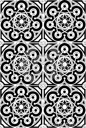 Black and white meditation mandala Vector Illustration