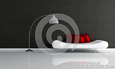 Black and white minimalist lounge Stock Photo