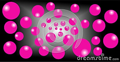 White and black mixture background, pink balloons 3d effect. Stock Photo