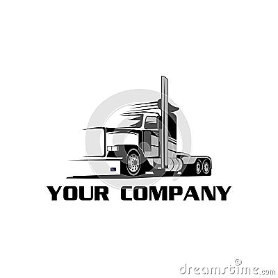 Black and white modern truck cargo illustration vector Vector Illustration