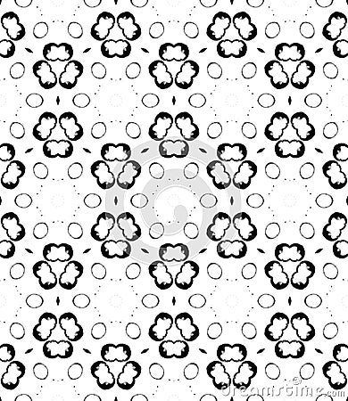 Black and white monochrome circles seamless patter Stock Photo