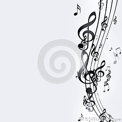 Black and White Music Notes Stock Photo