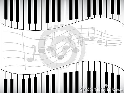 Black-white musical notes Stock Photo