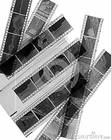 Black and white negative film Stock Photo