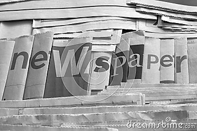 Black and white newspaper background Stock Photo