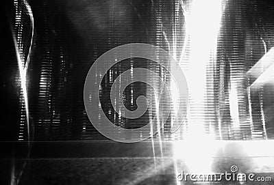 Black and white night future city street abstract background Stock Photo