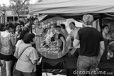 Black and White 626 Night Market, Arcadia, California Editorial Stock Photo