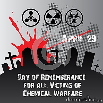 Black and White Nuance for Day of Remembrance for All Victims of Chemical Warfare Vector Art Vector Illustration