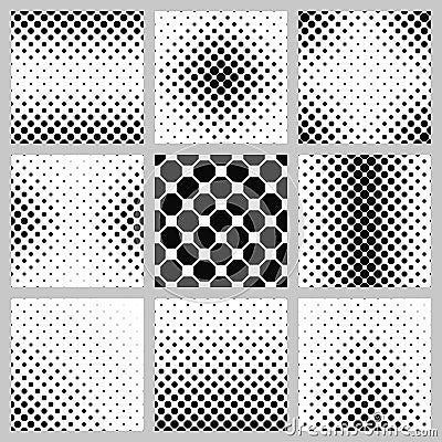 Black and white octagon pattern design set Vector Illustration