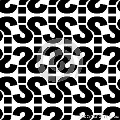 Black and white ornament from question marks Vector Illustration